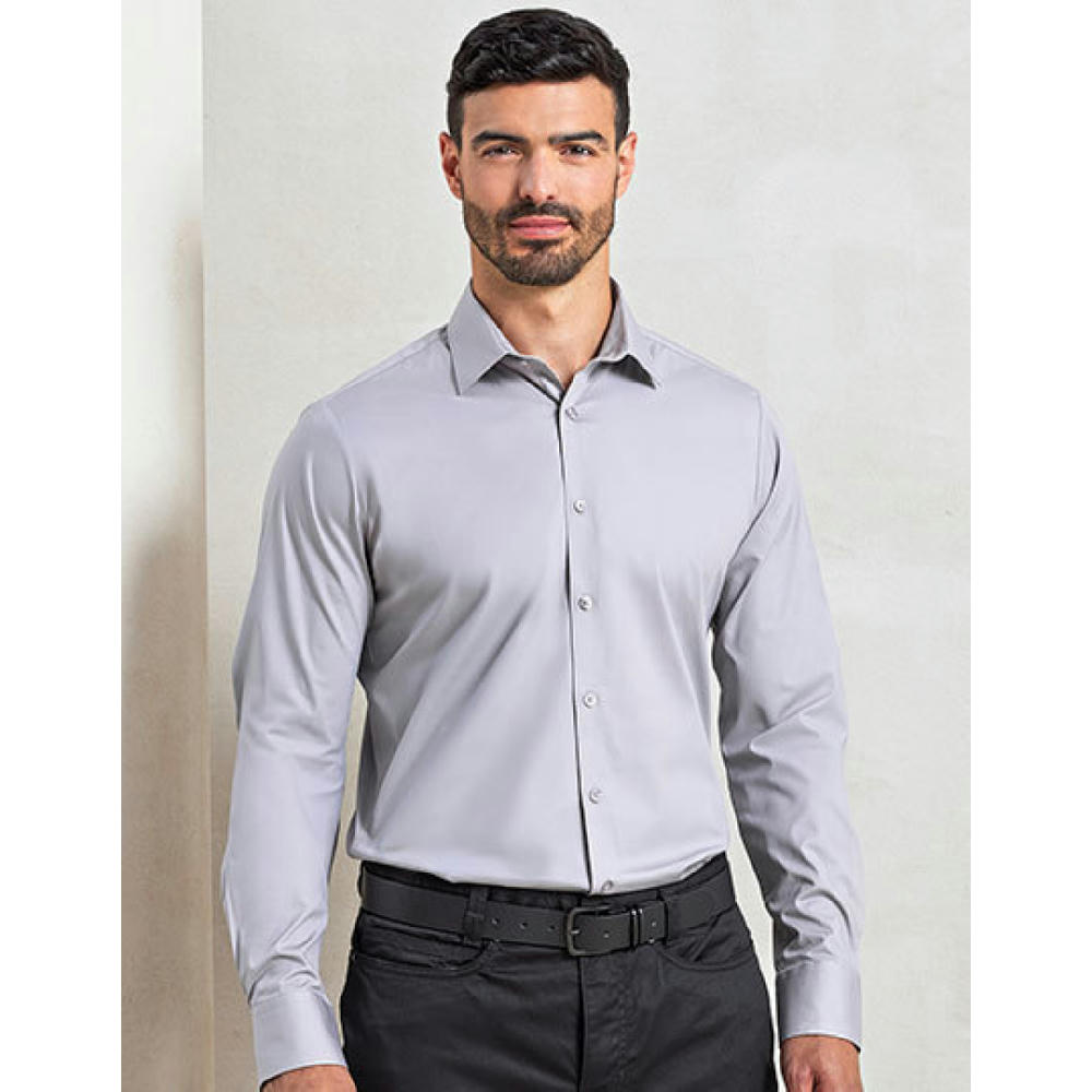 Men´s Stretch Fit Poplin Long Sleeve Cotton Shirt