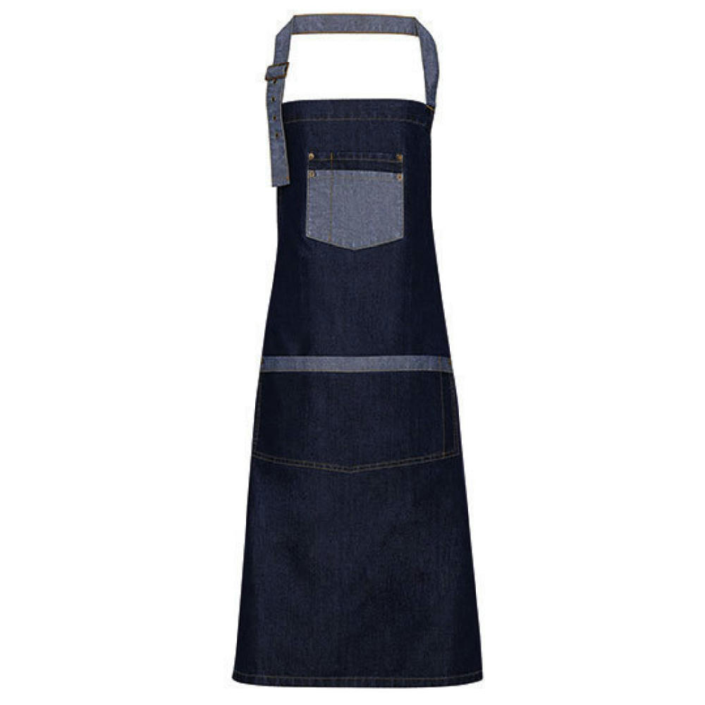 Domain Contrast Denim Bib Apron