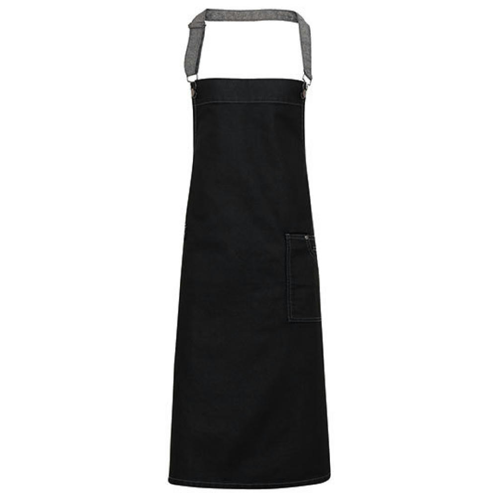 District Waxed Look Denim Bib Apron