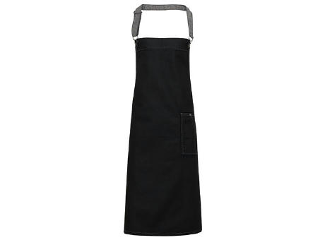 District Waxed Look Denim Bib Apron