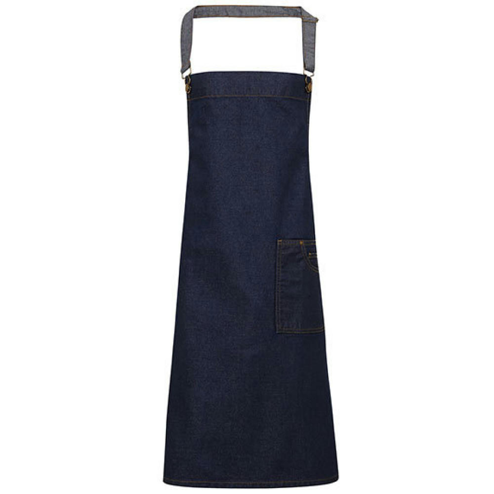 District Waxed Look Denim Bib Apron