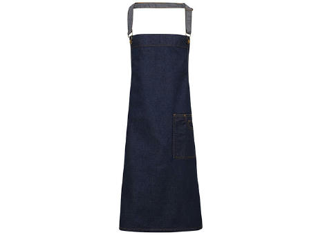 District Waxed Look Denim Bib Apron