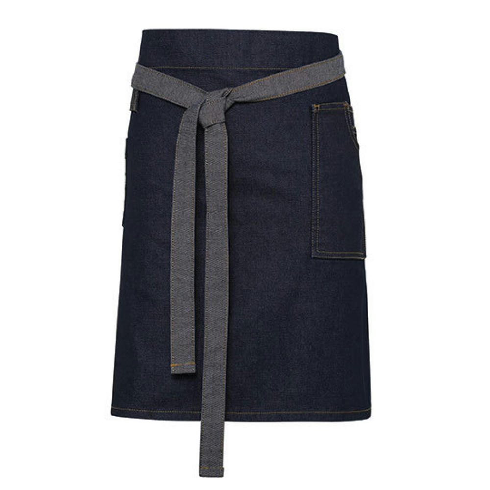 Division Waxed Look Denim Waist Apron