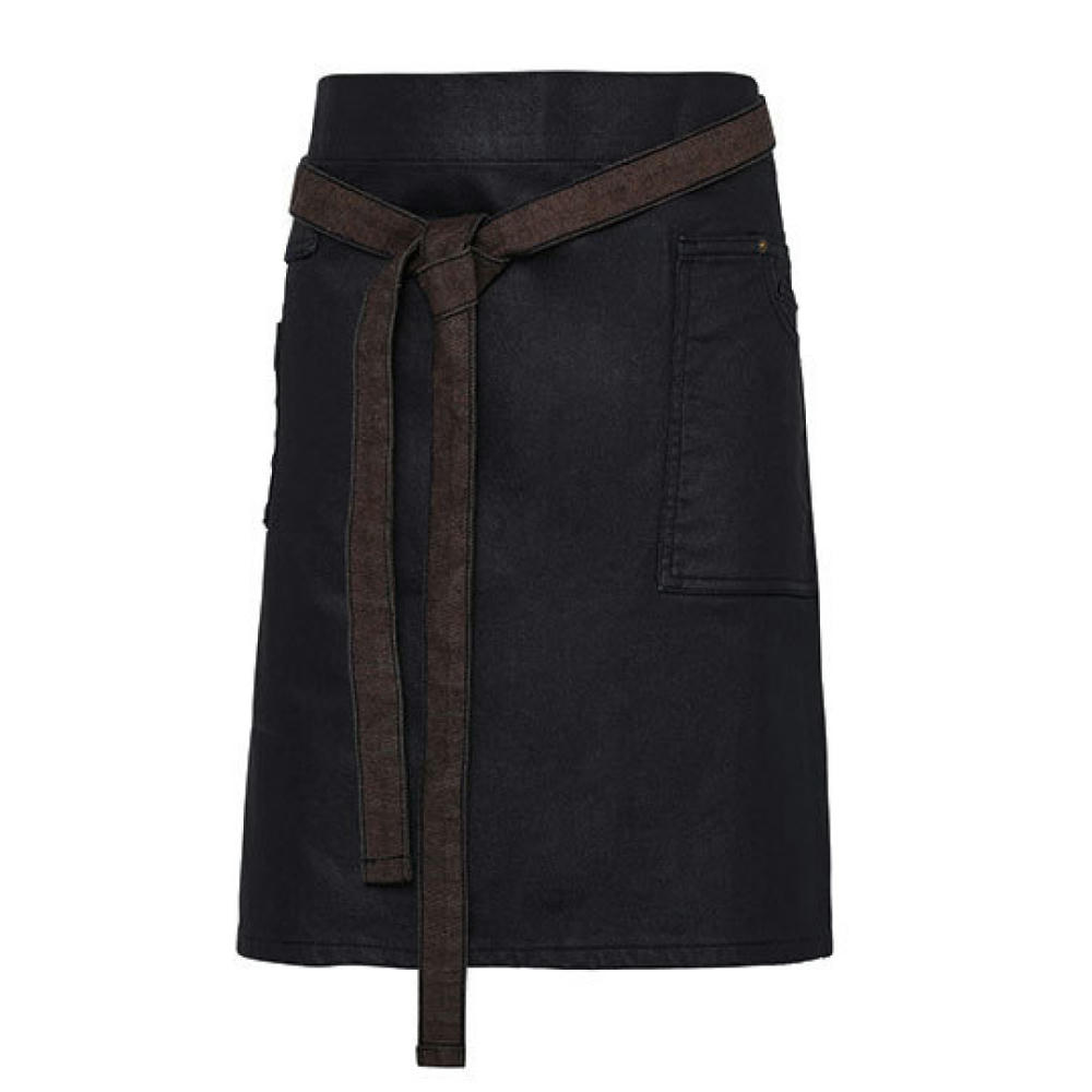 Division Waxed Look Denim Waist Apron