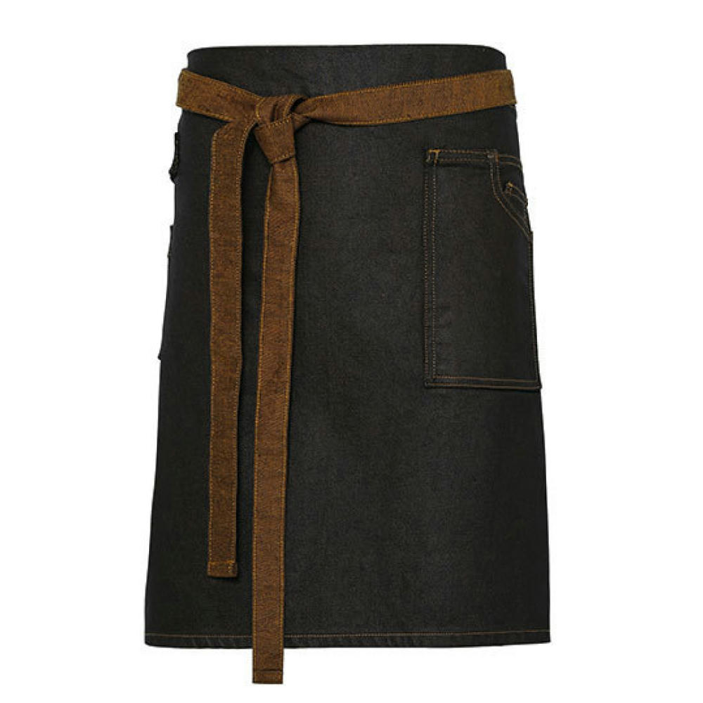 Division Waxed Look Denim Waist Apron