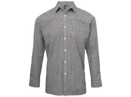 Men´s Microcheck (Gingham) Long Sleeve Cotton Shirt