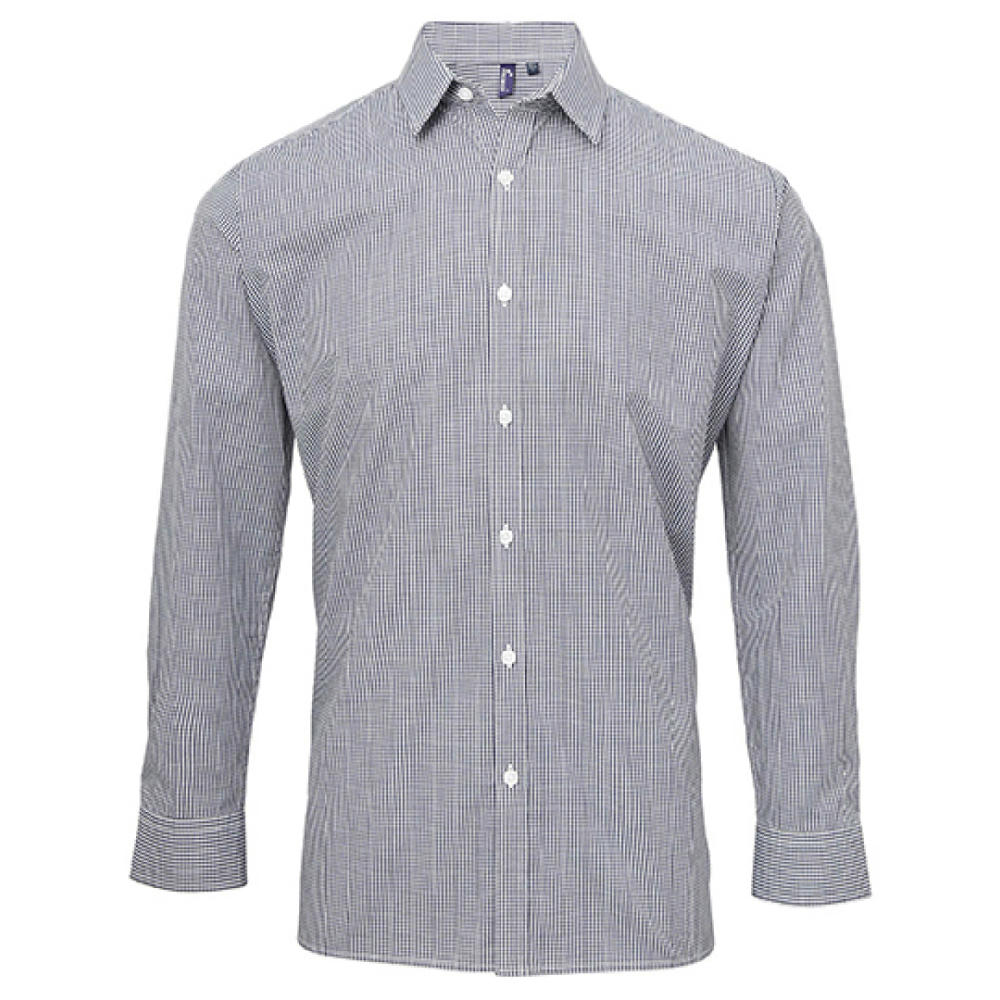 Men´s Microcheck (Gingham) Long Sleeve Cotton Shirt