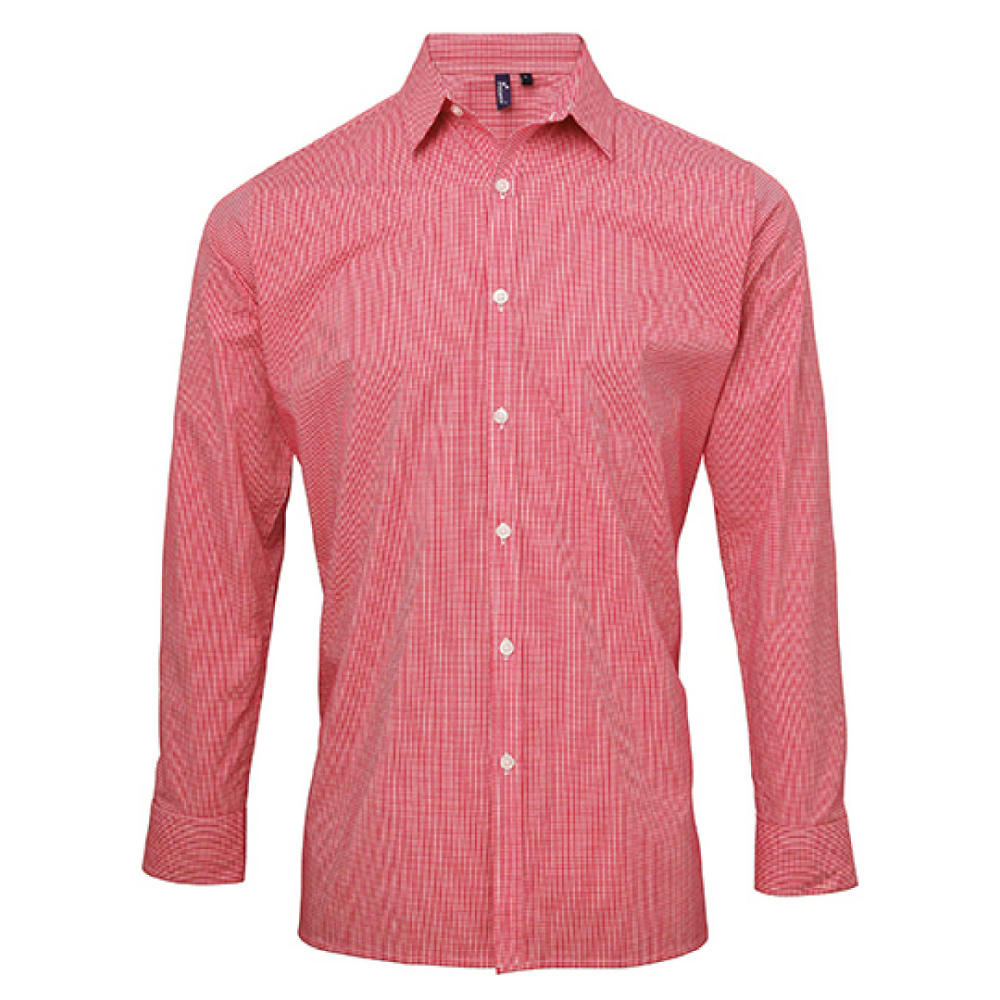 Men´s Microcheck (Gingham) Long Sleeve Cotton Shirt