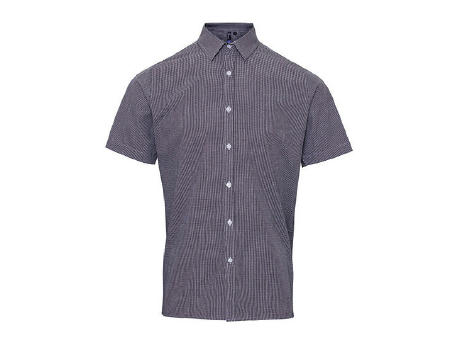 Men´s Microcheck (Gingham) Short Sleeve Cotton Shirt