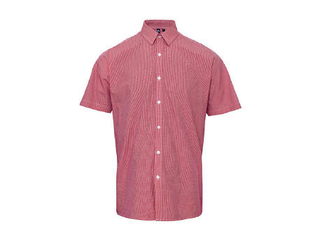 Men´s Microcheck (Gingham) Short Sleeve Cotton Shirt