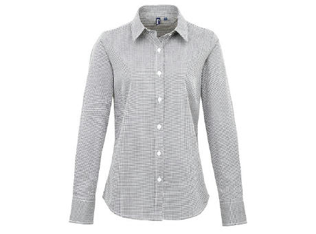 Women´s Microcheck (Gingham) Long Sleeve Cotton Shirt