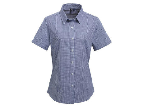 Women´s Microcheck (Gingham) Short Sleeve Cotton Shirt