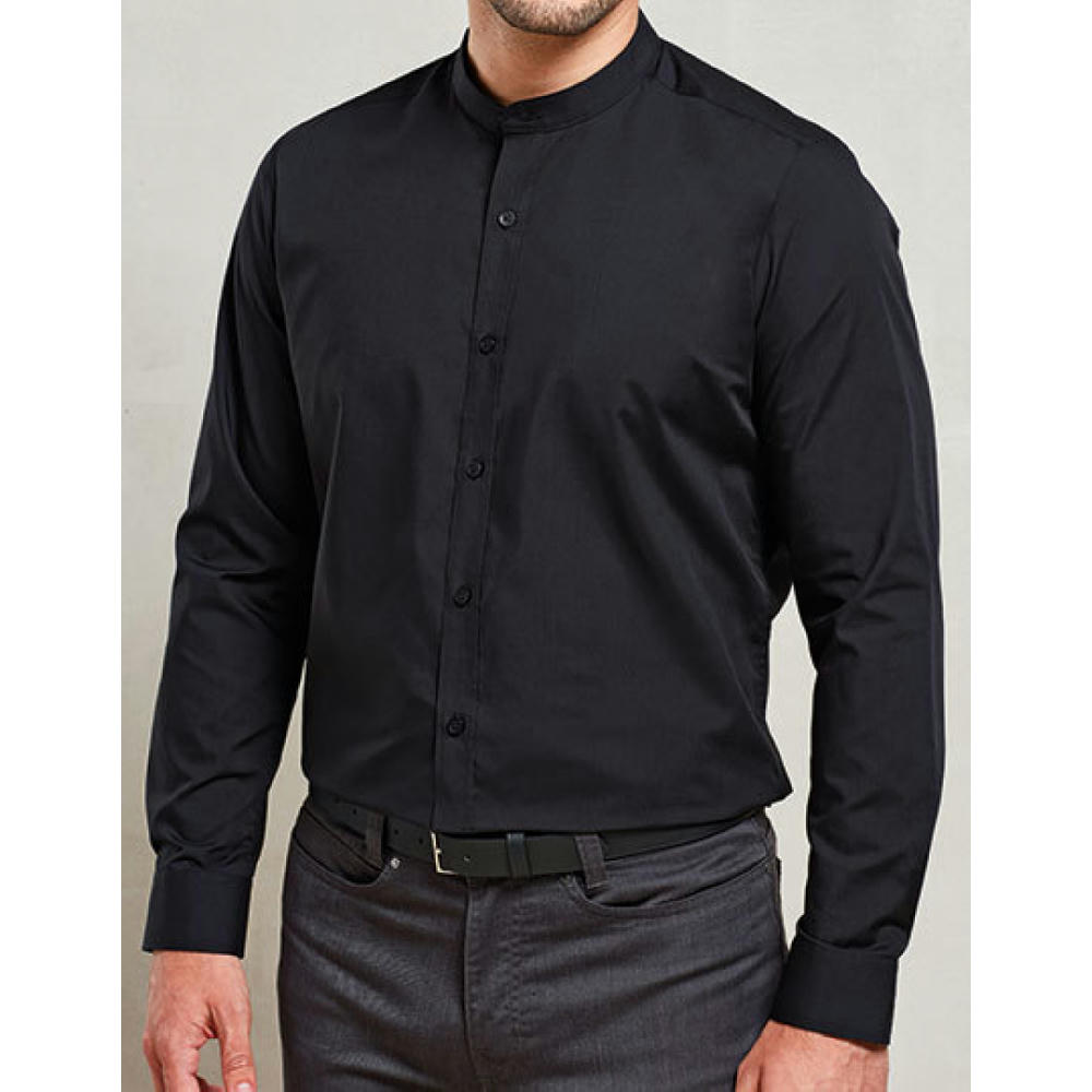 Men´s Banded Collar Grandad Long Sleeve Shirt