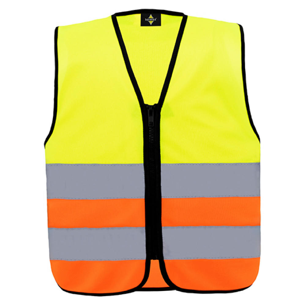 Kids´ Hi-Vis Safety Vest With Front Zipper Aalborg