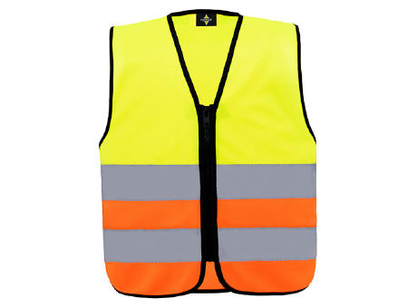 Kids´ Hi-Vis Safety Vest With Front Zipper Aalborg