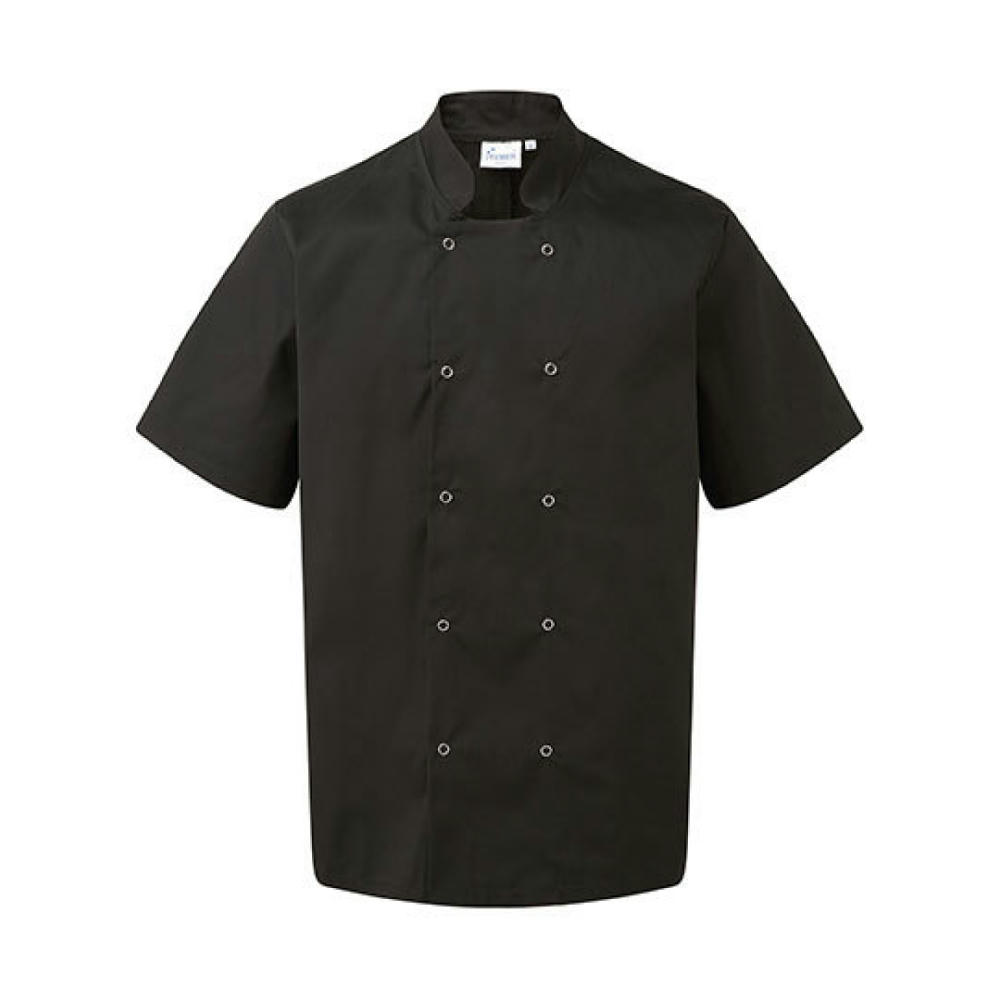 Studded Front Short Sleeve Chef´s Jacket