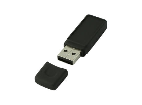 USB-Stick D04 gummiert USB 2.0 Flash Disk   1 GB Schwarz