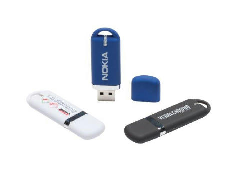 USB-Stick F32 gummiert USB 2.0 Flash Disk   1 GB Blau