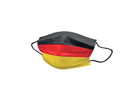 Medizinische Mund-Nasen-Schutzmaske (MNS) TYP IIR Zhiyi WM Deutschland Flagge schwarz-rot-gold