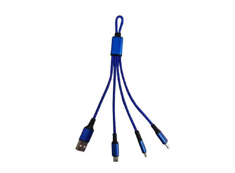 3in1 Mini Nylon Ladekabel 19,5cm Blau
