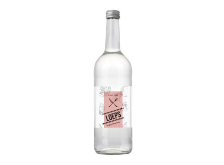 Glasflasche mit 750 ml Quellwasser