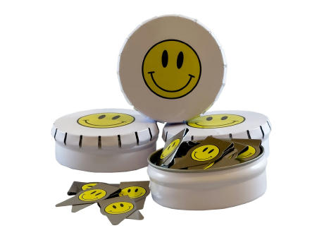 Smiley Büroklammer in Blechdose