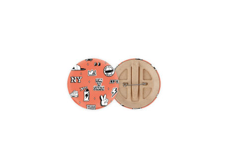 Bio-button 56mm mit doppelt gesicherter Nadel