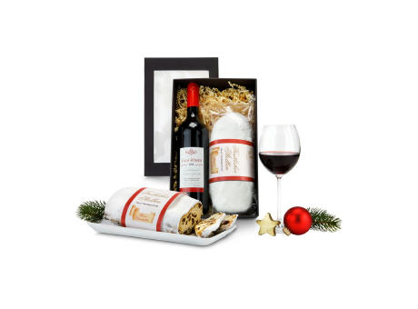 Geschenkset / Präsenteset: Rotwein & Stollen