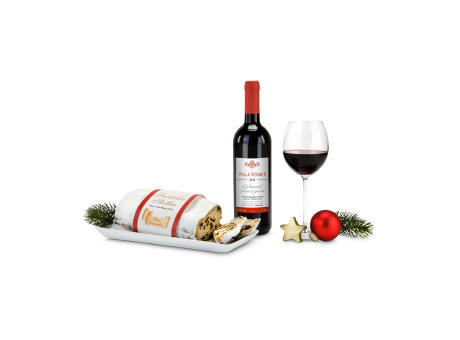 Geschenkset / Präsenteset: Rotwein & Stollen