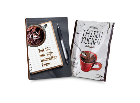 Geschenkartikel / Präsentartikel: Tassenkuchen Schokolade 70 g, süße Homeoffice Pause