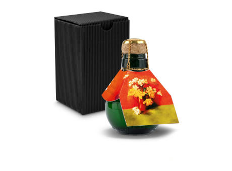 Kleinste Sektflasche der Welt! Blumengesteck - Inklusive Geschenkkarton in Schwarz, 125 ml