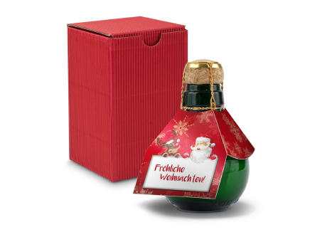 Kleinste Sektflasche der Welt! Fröhliche Weihnachten - Inklusive Geschenkkarton in Rot, 125 ml