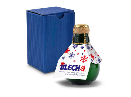 Kleinste Sektflasche der Welt! Eigendesign - Inklusive Geschenkkarton in Blau, 125 ml