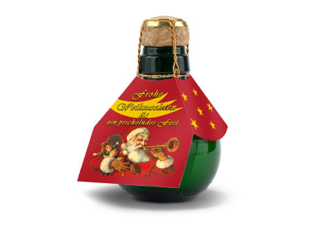 Geschenkartikel / Präsentartikel: Kleinste Sektflasche: Weihnachtsgruß