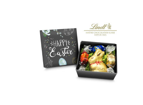 Geschenkartikel / Präsentartikel: Lindt Osternest - Goldhase und 3 Lindor Mini-Eier, auch in individueller Schachtel