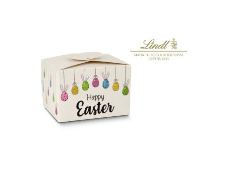 Geschenkartikel / Präsentartikel: Buntes Lindt Osternest - Lindt-Osterhase mit 8 Eiern, auch in individueller Pralinenschachtel