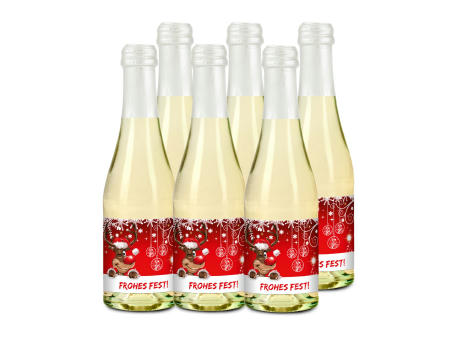 Geschenkartikel / Präsentartikel: 6x Frohes Fest, 0,2 l