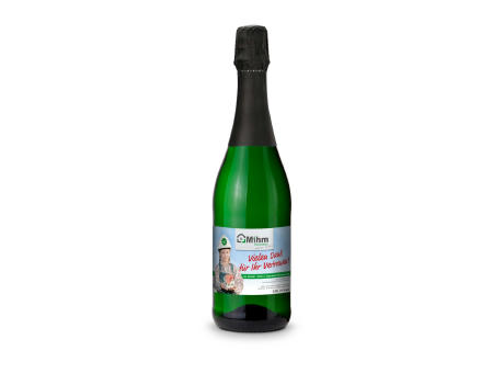 Sekt Cuvée - Flasche grün - Kapselfarbe Schwarz, 0,75 l