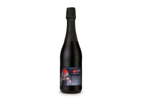 Sekt Cuvée - Flasche schwarz - Kapselfarbe Schwarz, 0,75 l