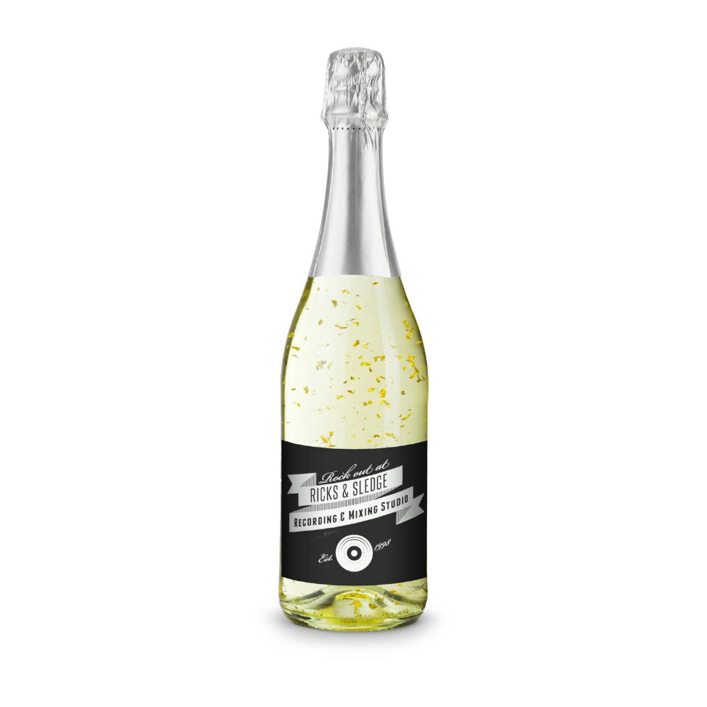 Golden Flakes - Flasche klar - Kapselfarbe Silber, 0,75 l