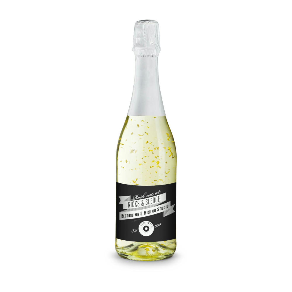 Golden Flakes - Flasche klar - Kapselfarbe Weiß, 0,75 l