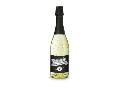 Golden Flakes - Flasche klar - Kapselfarbe Schwarz, 0,75 l