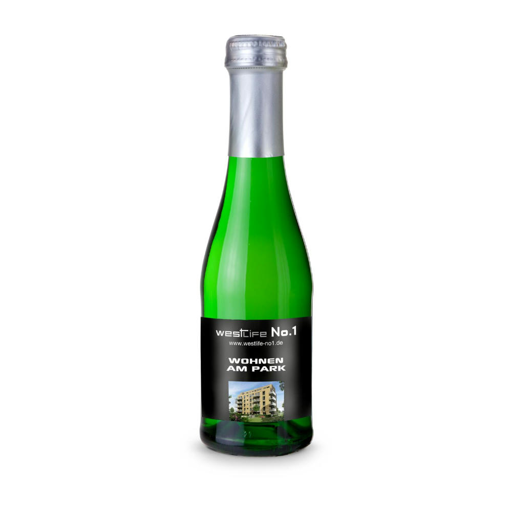 Sekt Cuvée Piccolo - Flasche grün - Kapselfarbe Silber, 0,2 l