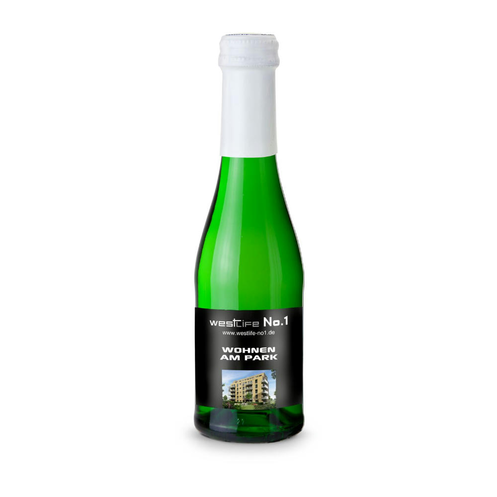 Sekt Cuvée Piccolo - Flasche grün - Kapselfarbe Weiß, 0,2 l