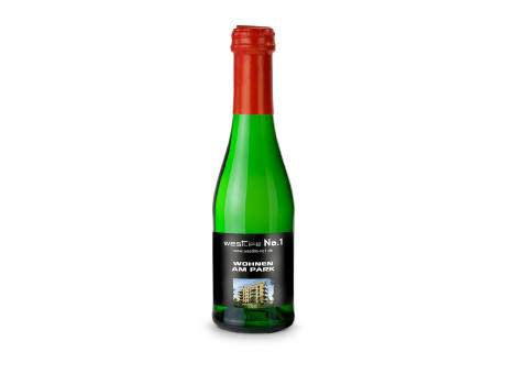 Sekt Cuvée Piccolo - Flasche grün - Kapselfarbe Rot, 0,2 l