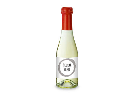 Secco ZERO - Schäumendes Getränk aus alkoholfreiem Wein - Flasche klar - Kapselfarbe Rot, 0,2 l