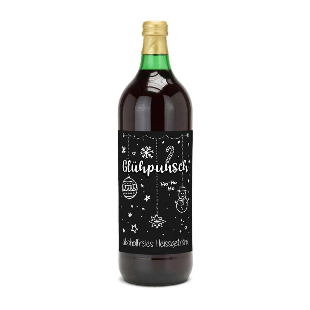 Glühpunsch, alkoholfrei - Flasche grün, mit Schraubverschluss, 1 l 