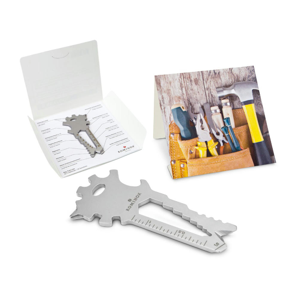 Geschenkartikel: ROMINOX® Key Tool Lion (22 Funktionen) im Motiv-Mäppchen Werkzeug