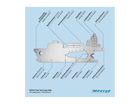 Geschenkartikel: ROMINOX® Key Tool Cargo Ship / Containerschiff (19 Funktionen) im Motiv-Mäppchen Osterhase