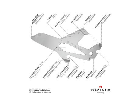 Geschenkartikel: ROMINOX® Key Tool Airplane / Flugzeug (18 Funktionen) im Motiv-Mäppchen Viel Glück